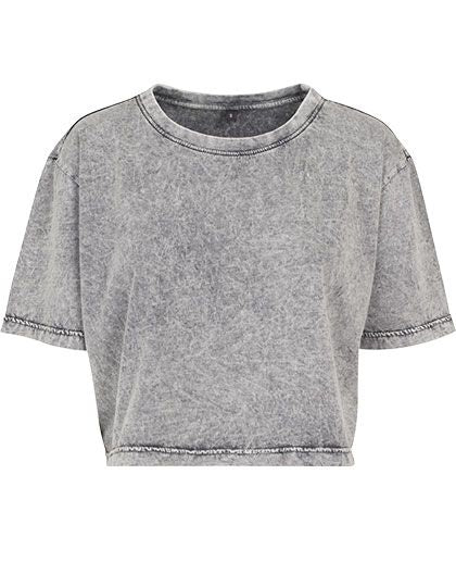 Naiste Acid Washed Cropped Tee
