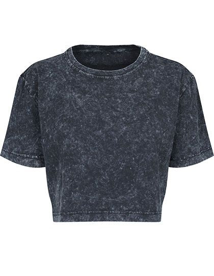 Naiste Acid Washed Cropped Tee